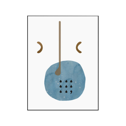 Vivolux | Oddness Muster Malerei Jungen Schlafzimmer Illustration Abstrakte Wandkunst Druck in Blau