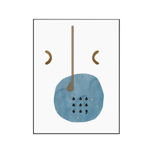 Vivolux | Oddness Muster Malerei Jungen Schlafzimmer Illustration Abstrakte Wandkunst Druck in Blau