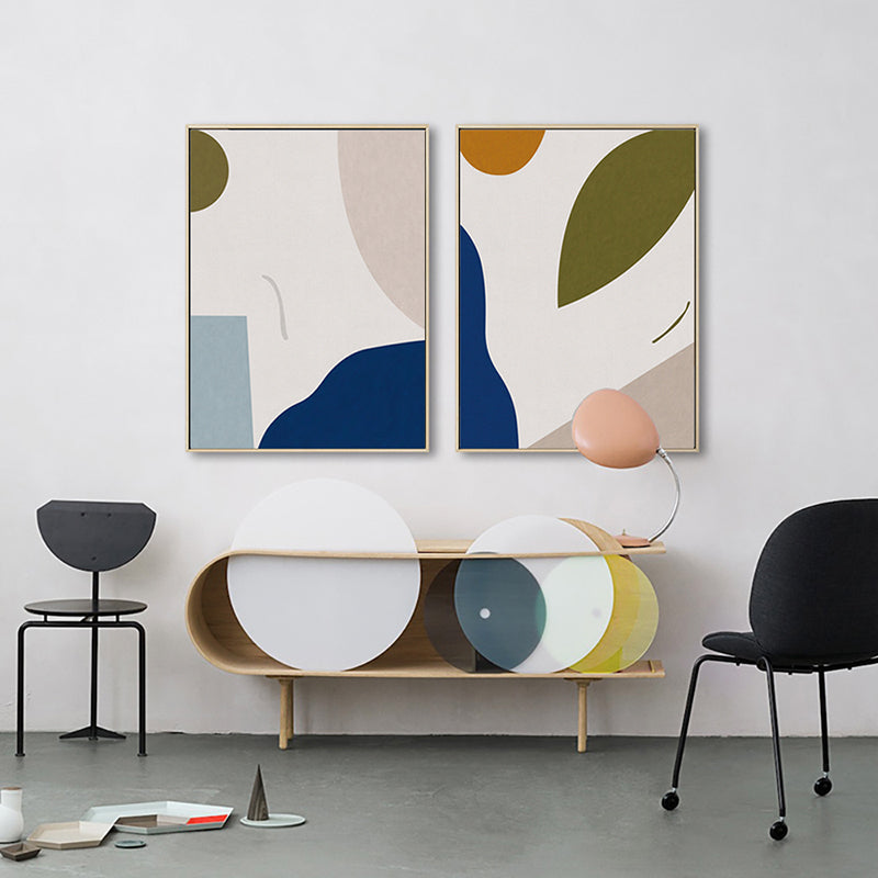 Vivolux | Neoteric Grafische Leinwanddruck Nordisch Original Abstrakte Wandkunst in Helle Farbe für Raum