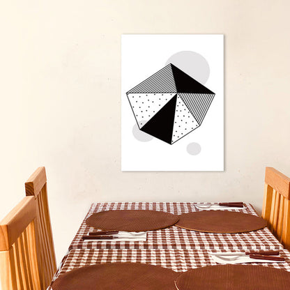 Vivolux | Sechseckmuster Wandkunst Deko Skandinavischer Stil Geometrischer Leinwanddruck in Schwarz