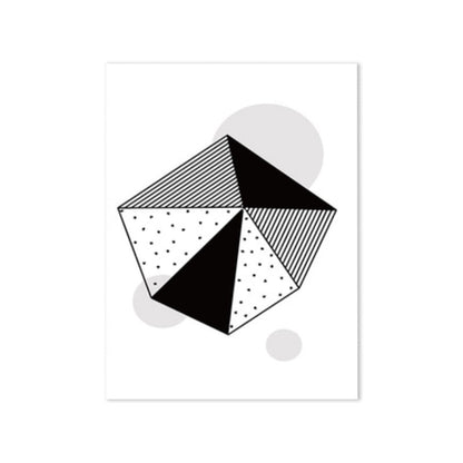 Vivolux | Sechseckmuster Wandkunst Deko Skandinavischer Stil Geometrischer Leinwanddruck in Schwarz