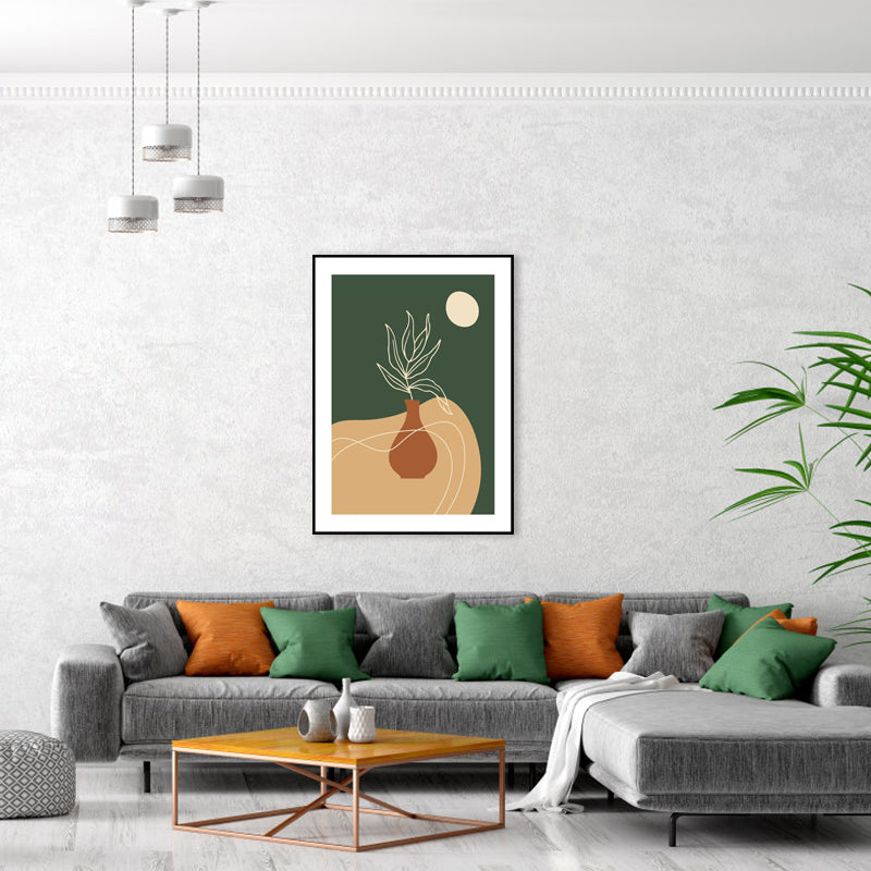 Vivolux | Dunkle Farbtertopflanze Leinwanddruck Strukturierte Wandkunst Dekor für Raum, Mehrere Größen