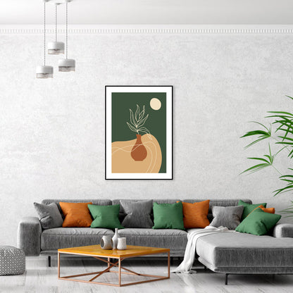 Vivolux | Dunkle Farbtertopflanze Leinwanddruck Strukturierte Wandkunst Dekor für Raum, Mehrere Größen