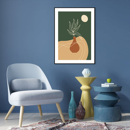 Vivolux | Dunkle Farbtertopflanze Leinwanddruck Strukturierte Wandkunst Dekor für Raum, Mehrere Größen