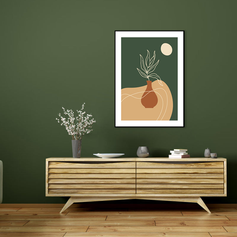 Vivolux | Dunkle Farbtertopflanze Leinwanddruck Strukturierte Wandkunst Dekor für Raum, Mehrere Größen