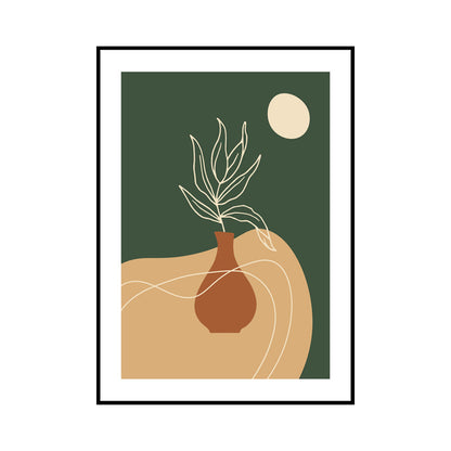 Vivolux | Dunkle Farbtertopflanze Leinwanddruck Strukturierte Wandkunst Dekor für Raum, Mehrere Größen