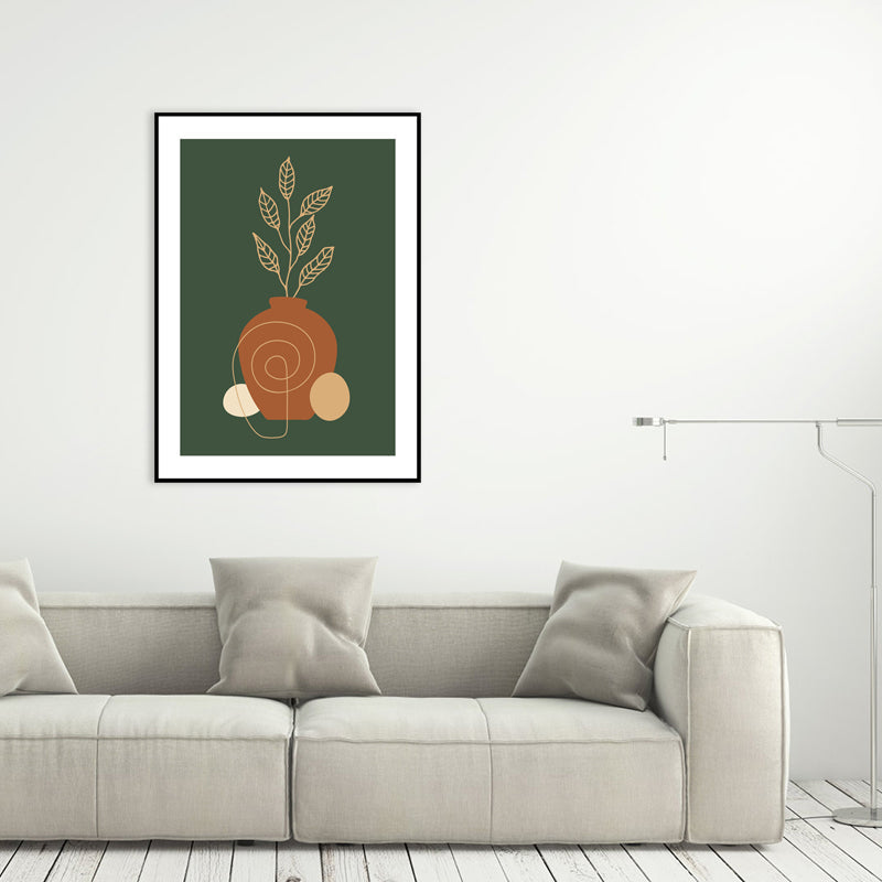 Vivolux | Dunkle Farbtertopflanze Leinwanddruck Strukturierte Wandkunst Dekor für Raum, Mehrere Größen