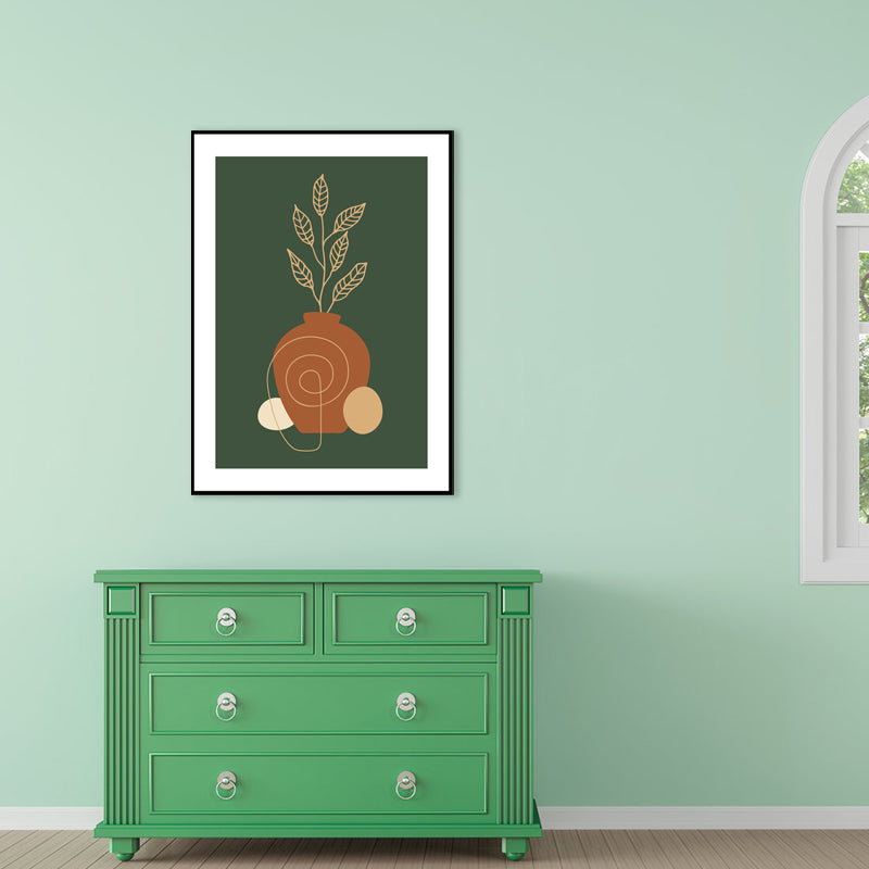 Vivolux | Dunkle Farbtertopflanze Leinwanddruck Strukturierte Wandkunst Dekor für Raum, Mehrere Größen