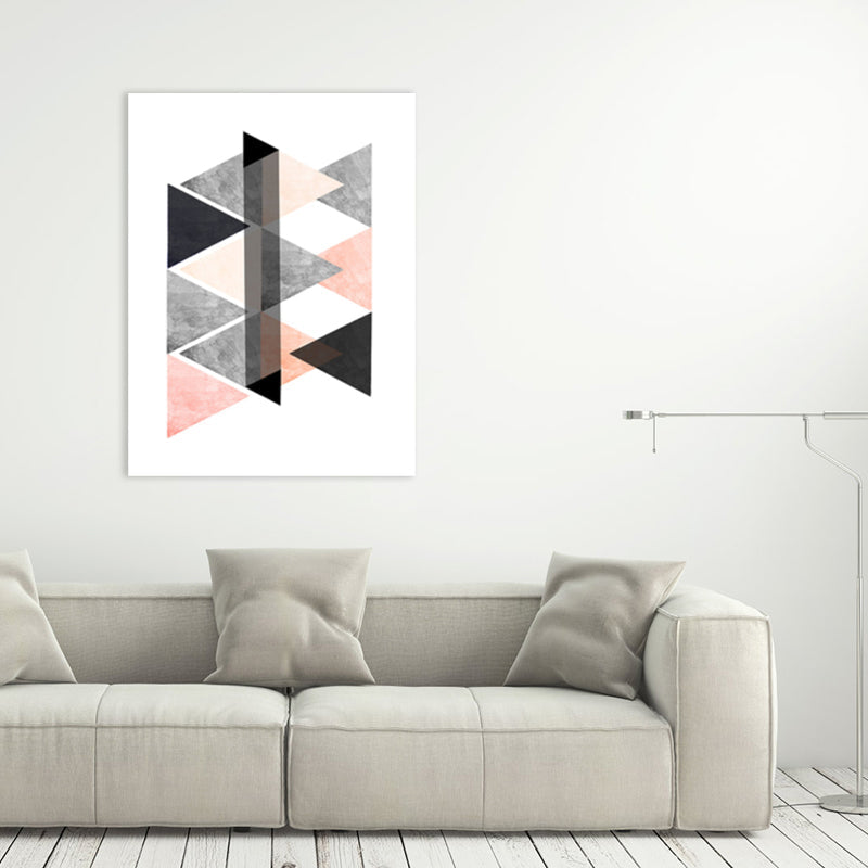Vivolux | Schwarze Umschlagmuster-Leinwand Geometrische Skandinavische Texturierte Wandkunst für das Esszimmer
