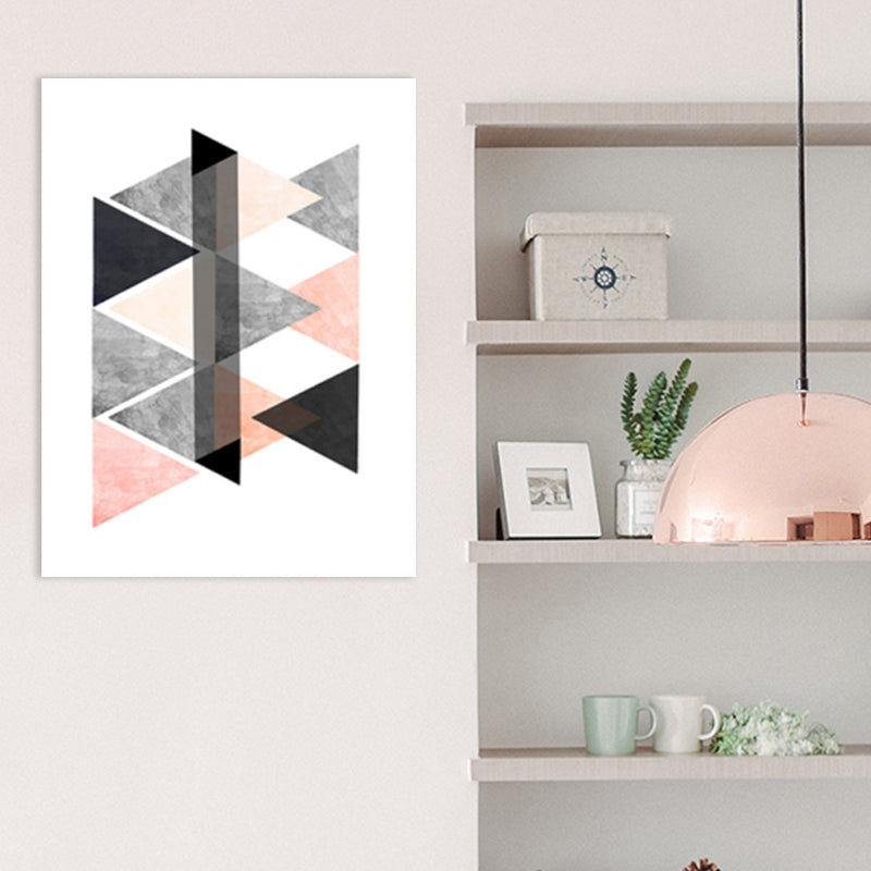 Vivolux | Schwarze Umschlagmuster-Leinwand Geometrische Skandinavische Texturierte Wandkunst für das Esszimmer