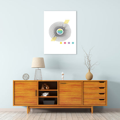 Vivolux | 3D Ringgrafik Wanddekoration Grau Skandinavisch Stilvolles Canvas für Badezimmer, Verschiedene Größen