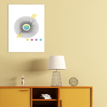 Vivolux | 3D Ringgrafik Wanddekoration Grau Skandinavisch Stilvolles Canvas für Badezimmer, Verschiedene Größen