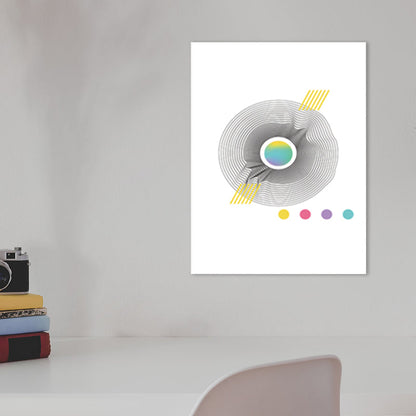 Vivolux | 3D Ringgrafik Wanddekoration Grau Skandinavisch Stilvolles Canvas für Badezimmer, Verschiedene Größen