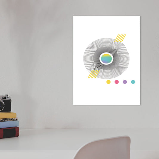 Vivolux | 3D Ringgrafik Wanddekoration Grau Skandinavisch Stilvolles Canvas für Badezimmer, Verschiedene Größen