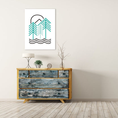 Vivolux | Grafisches Muster Leinwandkunst Helle Farbe Skandinavisch Stilvolle Wanddekoration für das Spielzimmer