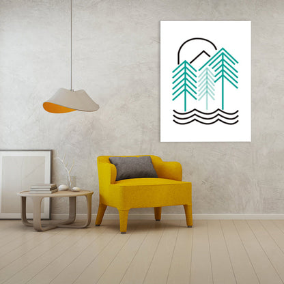 Vivolux | Grafisches Muster Leinwandkunst Helle Farbe Skandinavisch Stilvolle Wanddekoration für das Spielzimmer