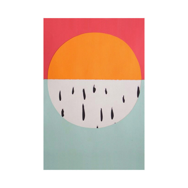 Vivolux | Farbenfrohe illustrierte geometrische Leinwandwandkunst für das Mädchenzimmer, Orange, mehrere Größen