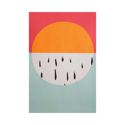 Vivolux | Farbenfrohe illustrierte geometrische Leinwandwandkunst für das Mädchenzimmer, Orange, mehrere Größen