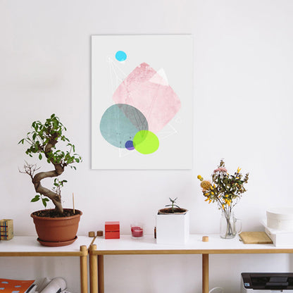 Vivolux | Lapped Graphic Pattern Art Print Textured Nordic Wohnzimmer Leinwand in Grau und Pink