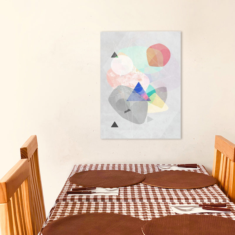 Vivolux | Lapped Graphic Pattern Art Print Textured Nordic Wohnzimmer Leinwand in Grau und Pink