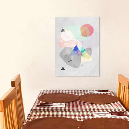 Vivolux | Lapped Graphic Pattern Art Print Textured Nordic Wohnzimmer Leinwand in Grau und Pink