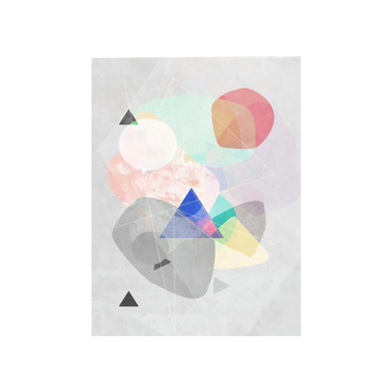 Vivolux | Lapped Graphic Pattern Art Print Textured Nordic Wohnzimmer Leinwand in Grau und Pink