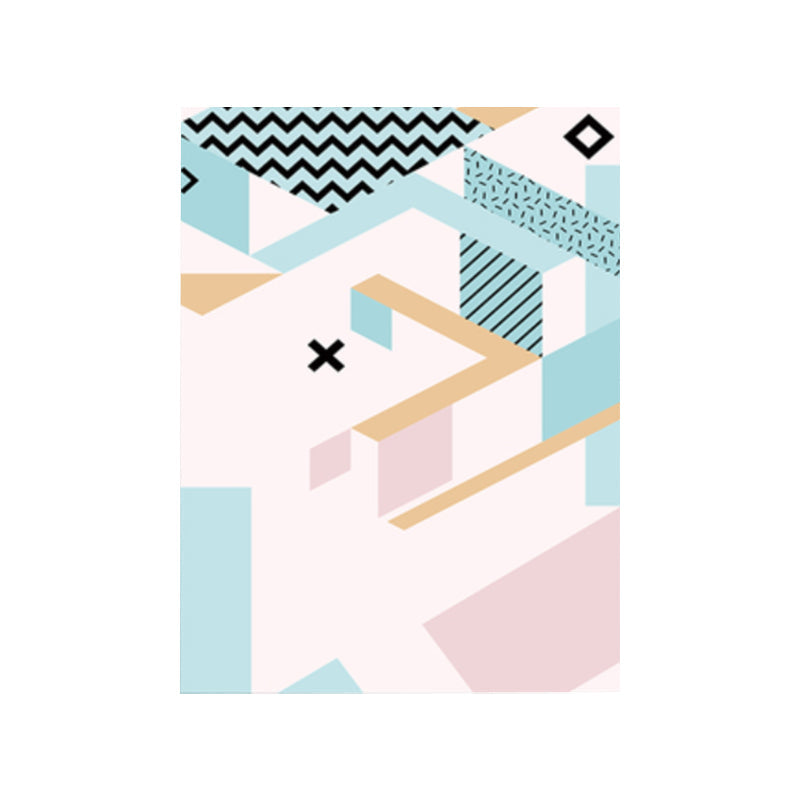 Vivolux | Geometrie Leinwand Kunst Skandinavische Texturierte Wanddekoration in Pastellfarbe für das Gästezimmer