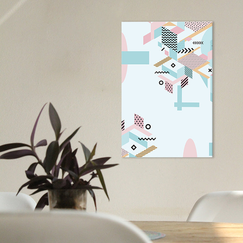 Vivolux | Geometrie Leinwand Kunst Skandinavische Texturierte Wanddekoration in Pastellfarbe für das Gästezimmer