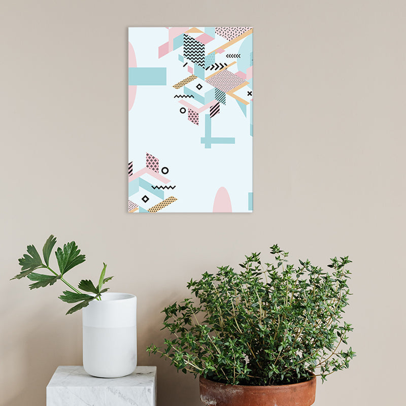 Vivolux | Geometrie Leinwand Kunst Skandinavische Texturierte Wanddekoration in Pastellfarbe für das Gästezimmer