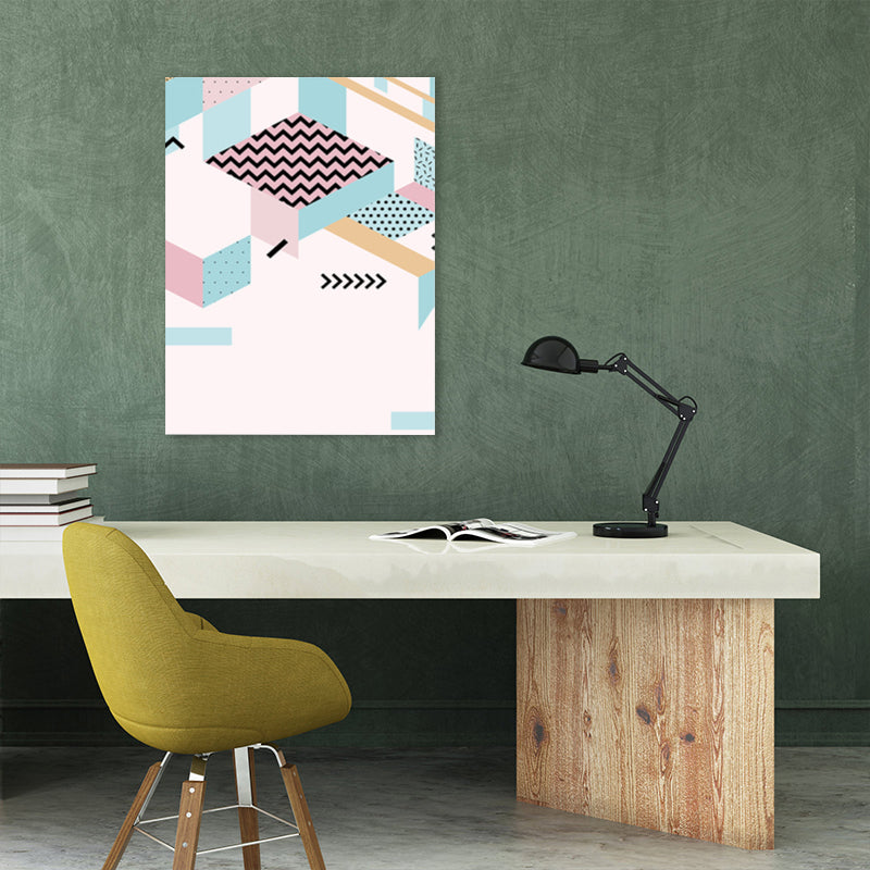 Vivolux | Geometrie Leinwand Kunst Skandinavische Texturierte Wanddekoration in Pastellfarbe für das Gästezimmer