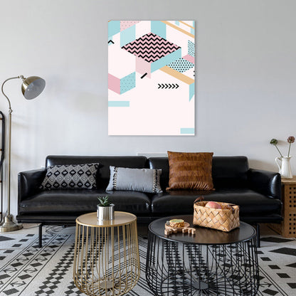 Vivolux | Geometrie Leinwand Kunst Skandinavische Texturierte Wanddekoration in Pastellfarbe für das Gästezimmer