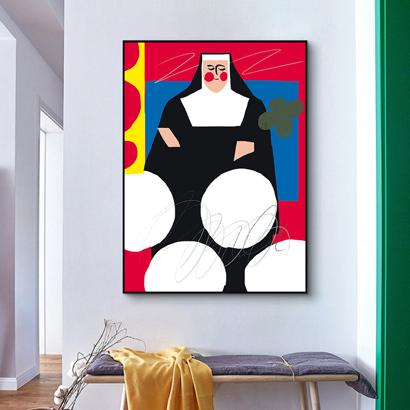 Vivolux | Muslim Maiden Wandkunst Global Inspiriert Religiöser Leinwanddruck in Schwarz für das Familienzimmer