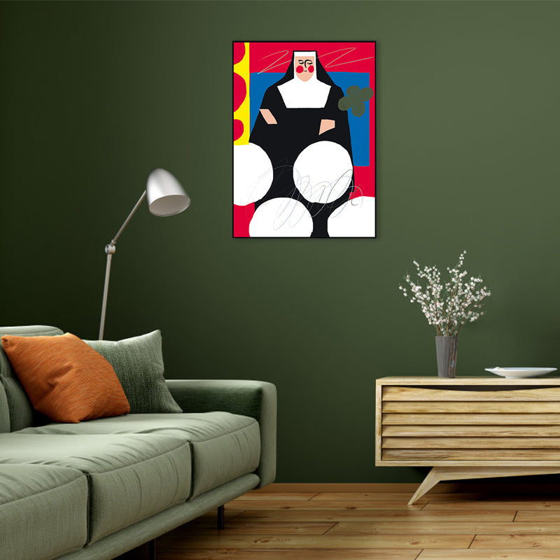 Vivolux | Muslim Maiden Wandkunst Global Inspiriert Religiöser Leinwanddruck in Schwarz für das Familienzimmer