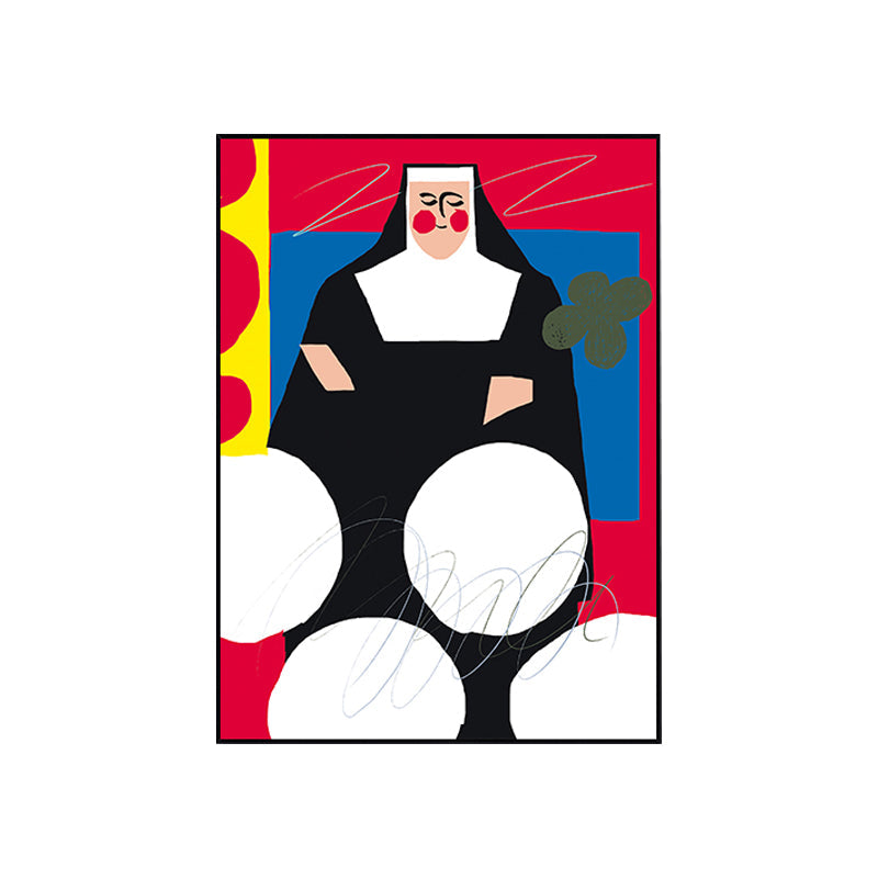 Vivolux | Muslim Maiden Wandkunst Global Inspiriert Religiöser Leinwanddruck in Schwarz für das Familienzimmer