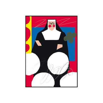 Vivolux | Muslim Maiden Wandkunst Global Inspiriert Religiöser Leinwanddruck in Schwarz für das Familienzimmer