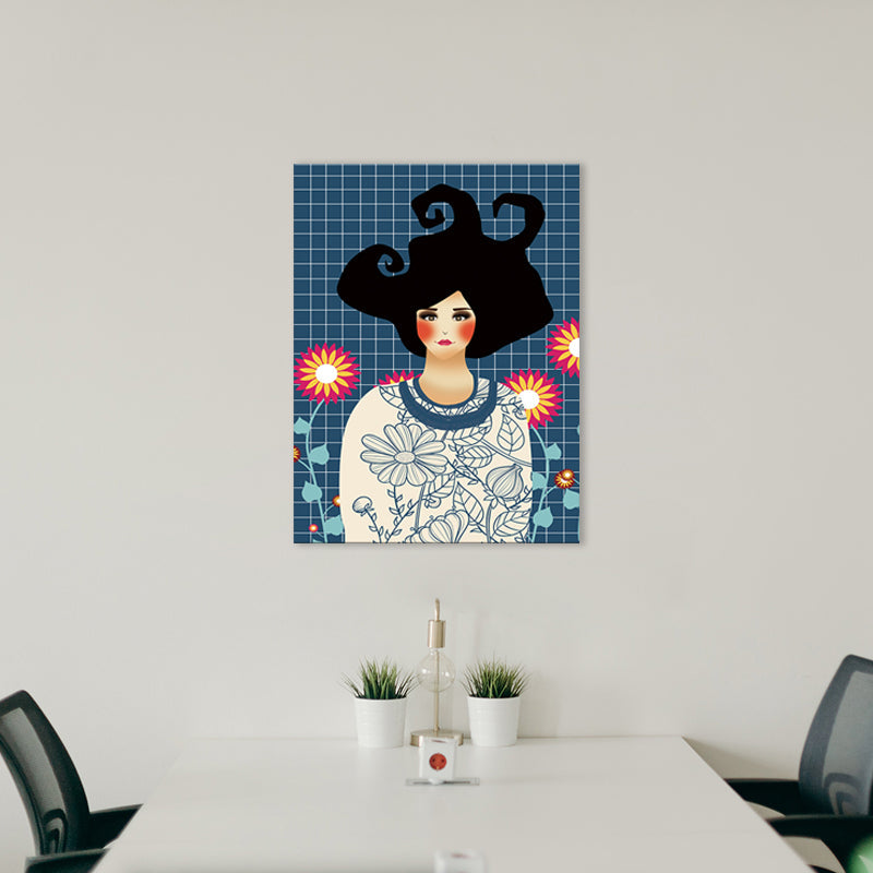 Vivolux | Illustration Undercover Maid Leinwanddruck Wohnzimmer Mode Wandkunst in Pastellfarbe