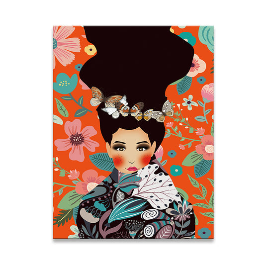 Vivolux | Illustration Undercover Maid Leinwanddruck Wohnzimmer Mode Wandkunst in Pastellfarbe