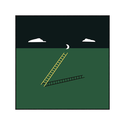 Vivolux | Grüne Minimalismus Wandkunst Illustration Landschaft Leinwanddruck für die Wohnungseinrichtung, mehrere Größen