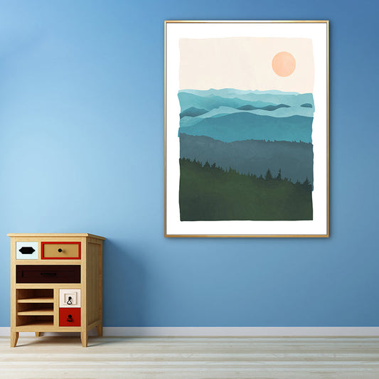 Vivolux | Nordic Scenery Berglandschaft Leinwand Pastellfarbe Texturiertes Wandkunst für Wohnzimmer