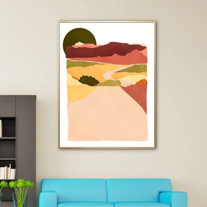 Vivolux | Nordic Scenery Berglandschaft Leinwand Pastellfarbe Texturiertes Wandkunst für Wohnzimmer