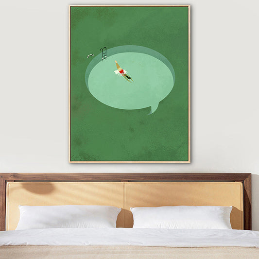 Vivolux | Pastell Schwimmbecken Wandkunst Sportlich Nordische Texturierte Leinwanddruck für Wohnzimmer