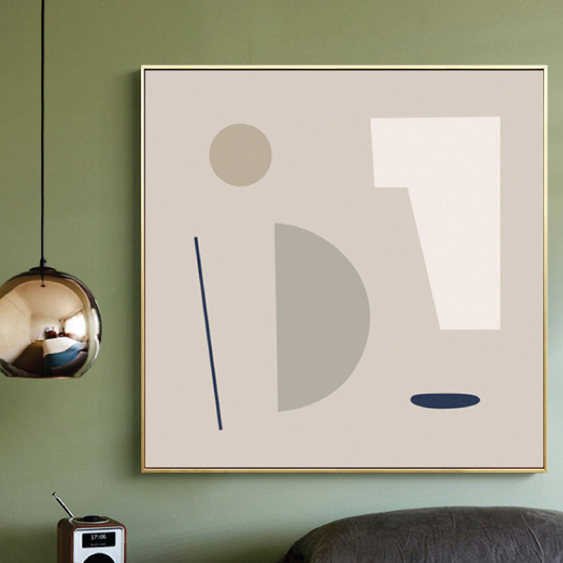 Vivolux | Geometrische Formen Leinwand Kunst Nordisch Bezaubernde Abstrakte Wanddekoration in Heller Farbe