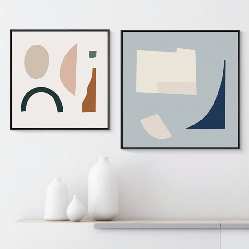 Vivolux | Geometrische Formen Leinwand Kunst Nordisch Bezaubernde Abstrakte Wanddekoration in Heller Farbe