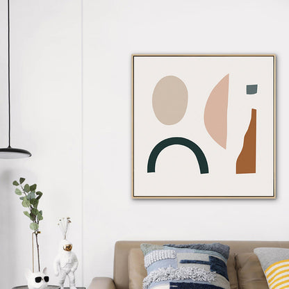 Vivolux | Geometrische Formen Leinwand Kunst Nordisch Bezaubernde Abstrakte Wanddekoration in Heller Farbe