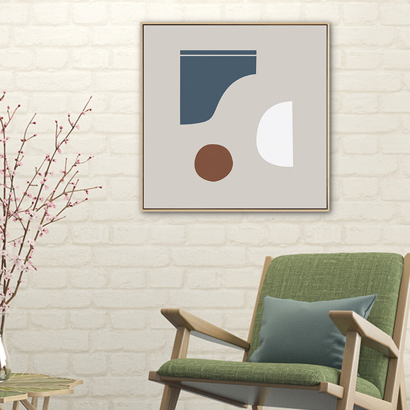 Vivolux | Geometrische Formen Leinwand Kunst Nordisch Bezaubernde Abstrakte Wanddekoration in Heller Farbe