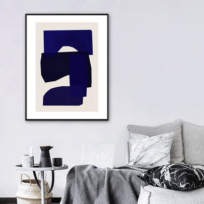 Vivolux | Leinwand Strukturierte Kunstdruck Minimalistische Abstrakte Wanddekoration in Dunkelfarbe für Schlafzimmer