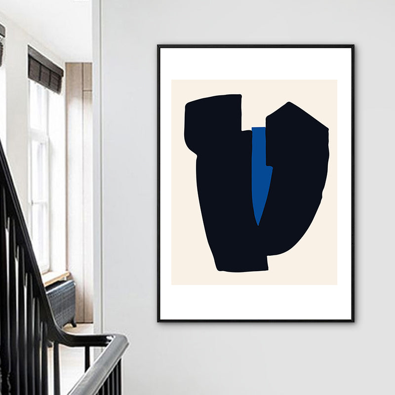 Vivolux | Leinwand Strukturierte Kunstdruck Minimalistische Abstrakte Wanddekoration in Dunkelfarbe für Schlafzimmer