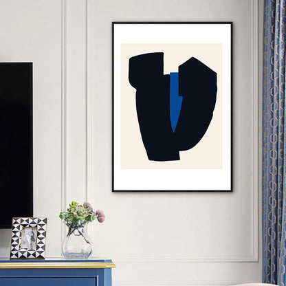 Vivolux | Leinwand Strukturierte Kunstdruck Minimalistische Abstrakte Wanddekoration in Dunkelfarbe für Schlafzimmer