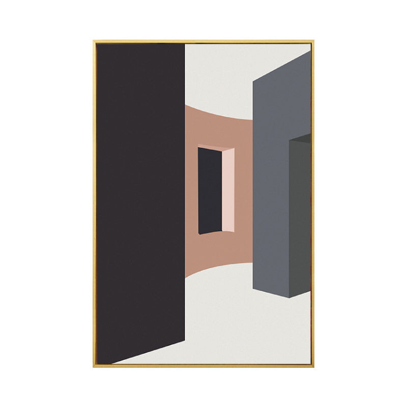 Vivolux | Haus Innenansicht Wandkunst Wohnzimmer Architekturzeichnung Leinwand in sanften Farben für Dekor