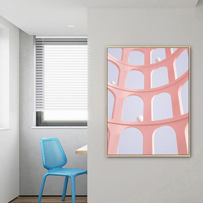 Vivolux | Pastellfarbe Nordisch Leinwandkunst Illustration Architektur Wanddekoration für das Wohnzimmer